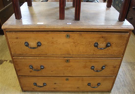 Large pine chest of drawers